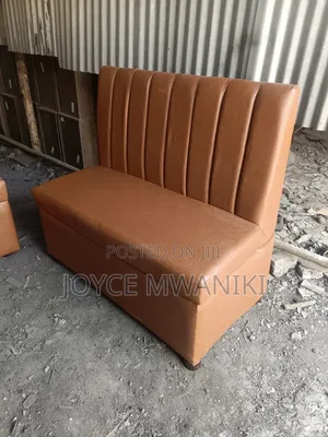 Restaurant High Back Couch, Light Brown 