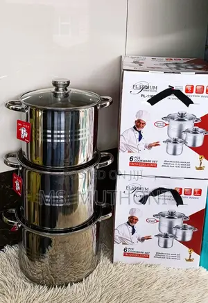 Platinum 6pc Cookware* Capacity 9/11.1/12.6ltrs Pots