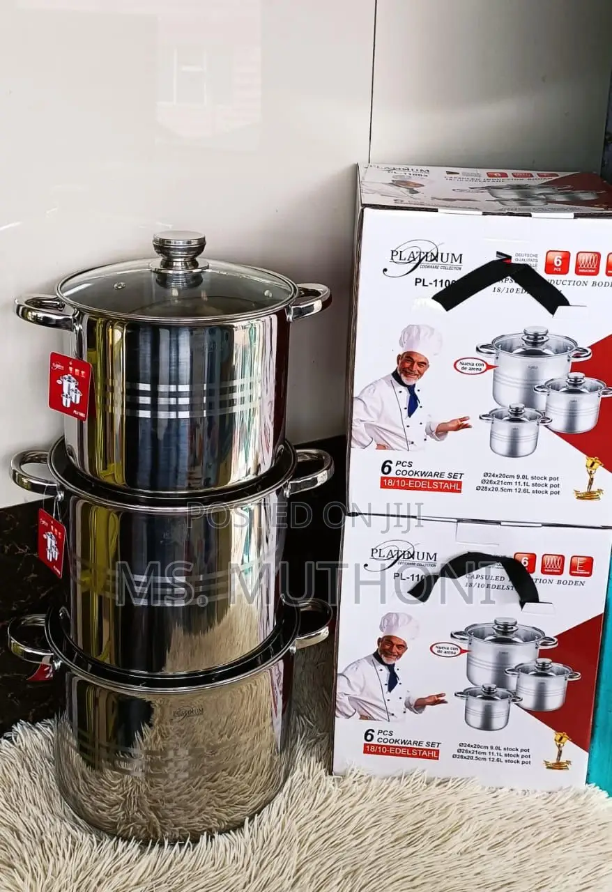 Platinum 6pc Cookware* Capacity 9/11.1/12.6ltrs Pots
