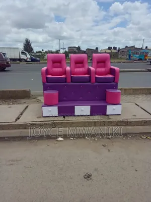 Pedicure Seat, Purple and Pink With Drawers 