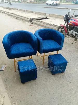 Pedicure 2 Pieces and and 2 Stools, Blue 
