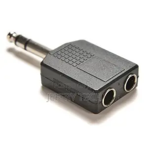 2 X 6.5mm Female Audio to 1 X 6.5mm Male Audio Adapter Conne