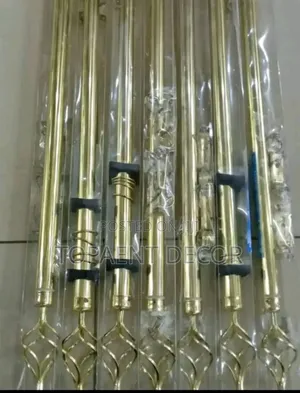 Golden 2m Single Adjustable Window Curtain Rod
