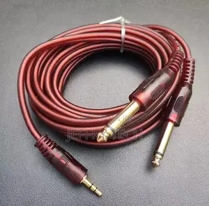 3.5mm 1/8" TRS to Double 6.35mm 1/4" TS Mono Stereo Y-Splitt