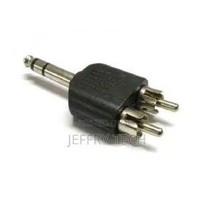 6.35mm Mono Male to 2X RCA Male Audio Connector Adapter Spli