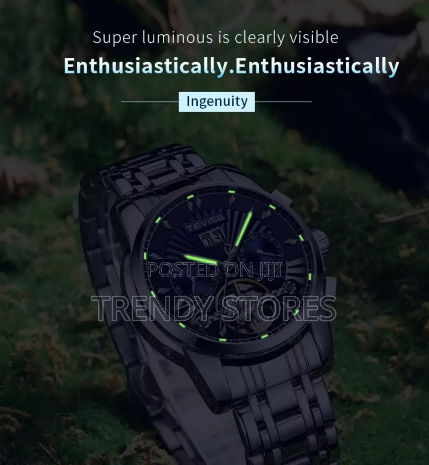 Black Tevise Automatic Gents Watch