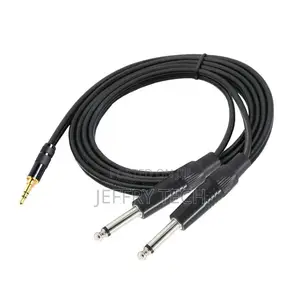1.5m 3.5mm 1/8" Dual 6.35mm 1/4" TS Y-Cable Cord
