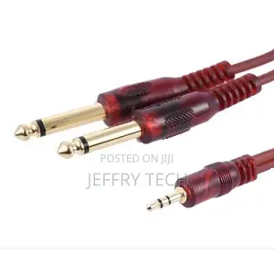 3.5mm 1/8" TRS to Dual 2 X 6.35mm 1/4" Y Splitter Cable 10m