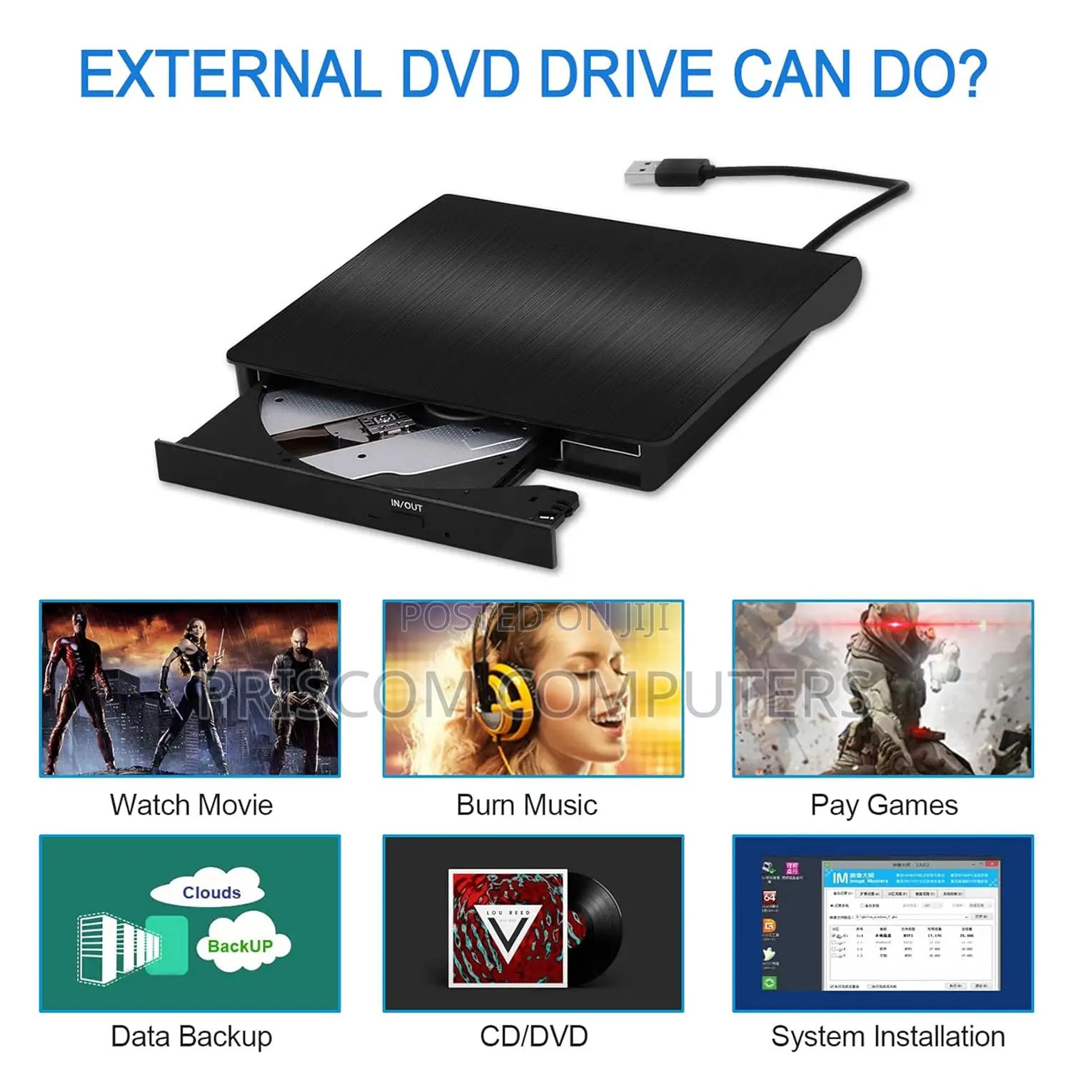 External CD/DVD Drive for Laptop, USB 3.0 CD Burner Portable