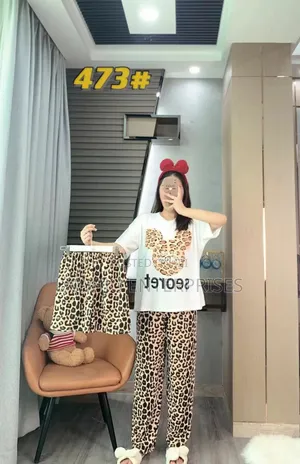 Leopard Print 3 in 1 Ladies Pyjama Set