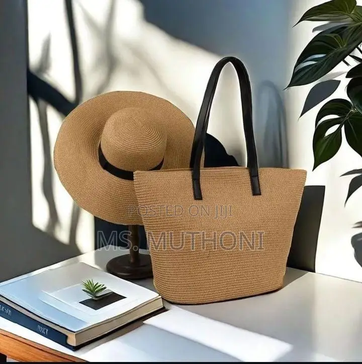 Elegant Beach Straw Hat Bag Sets