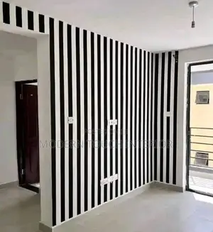 White and Black Striped Wallpaper