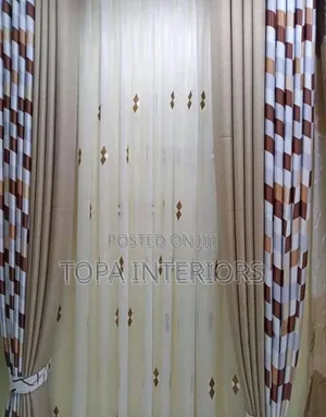 Double Sided Elegant Window Curtains and Sheers Brown Drapes