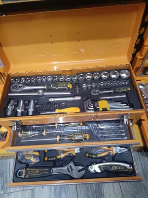 Ingco Metal Tool Box Set With 97pcs Hand Tools S