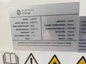 Cummins 88kva Silent Generator Brand New.