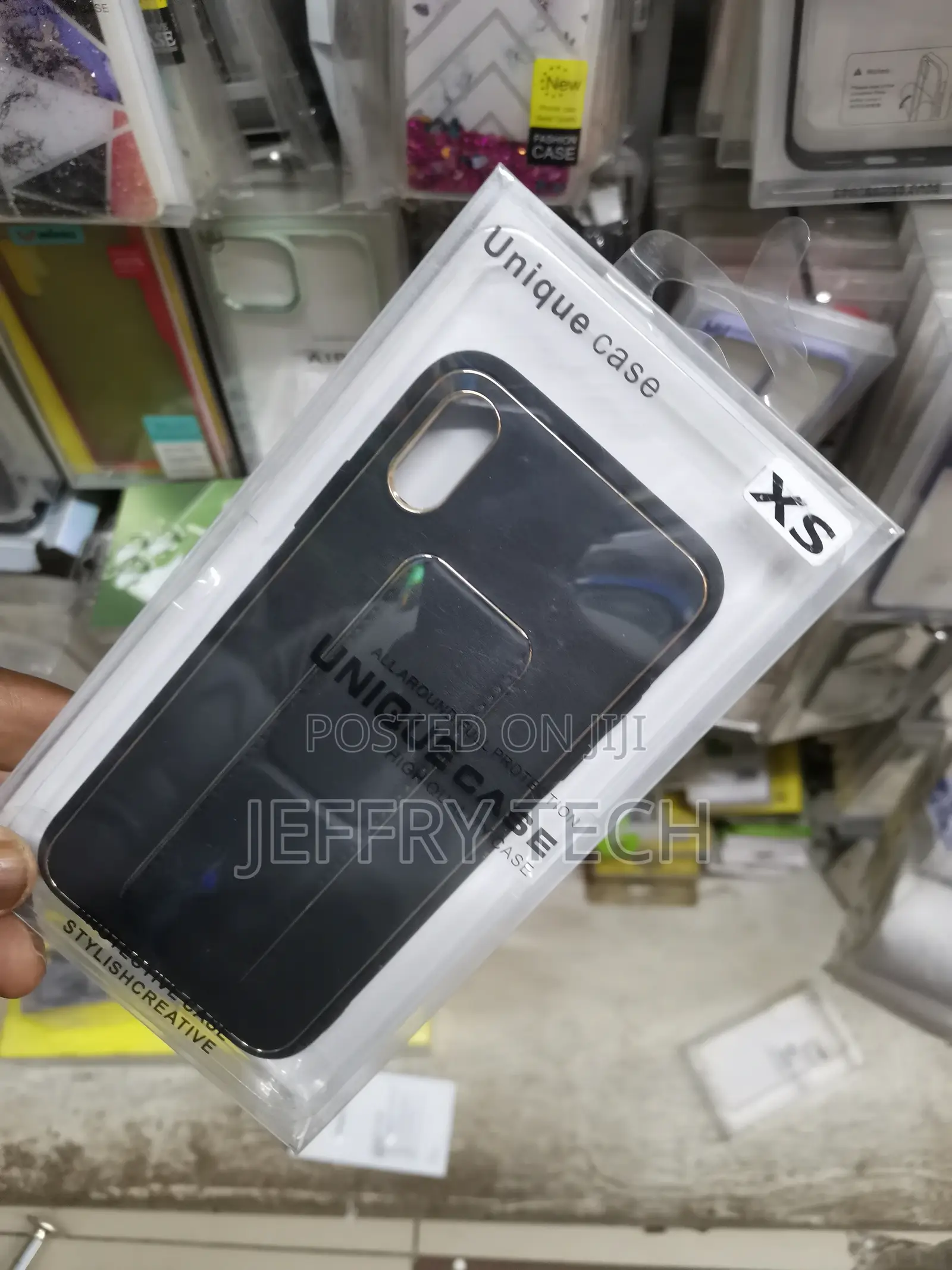 Black iPhone XS Leather Wrist Strap Case