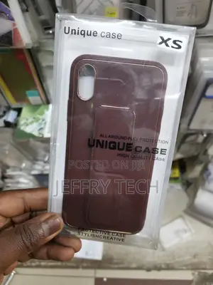Maroon iPhone XS Leather Wrist Strap Case With Stand