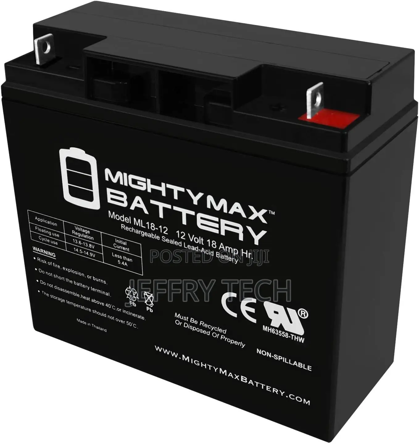 12V 18ah Cb19-12 Sla AGM Rechargeable Replacement Battery
