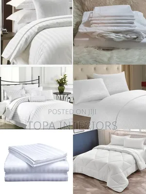 Striped White Cotton Beddings White Duvets and Duvet Covers