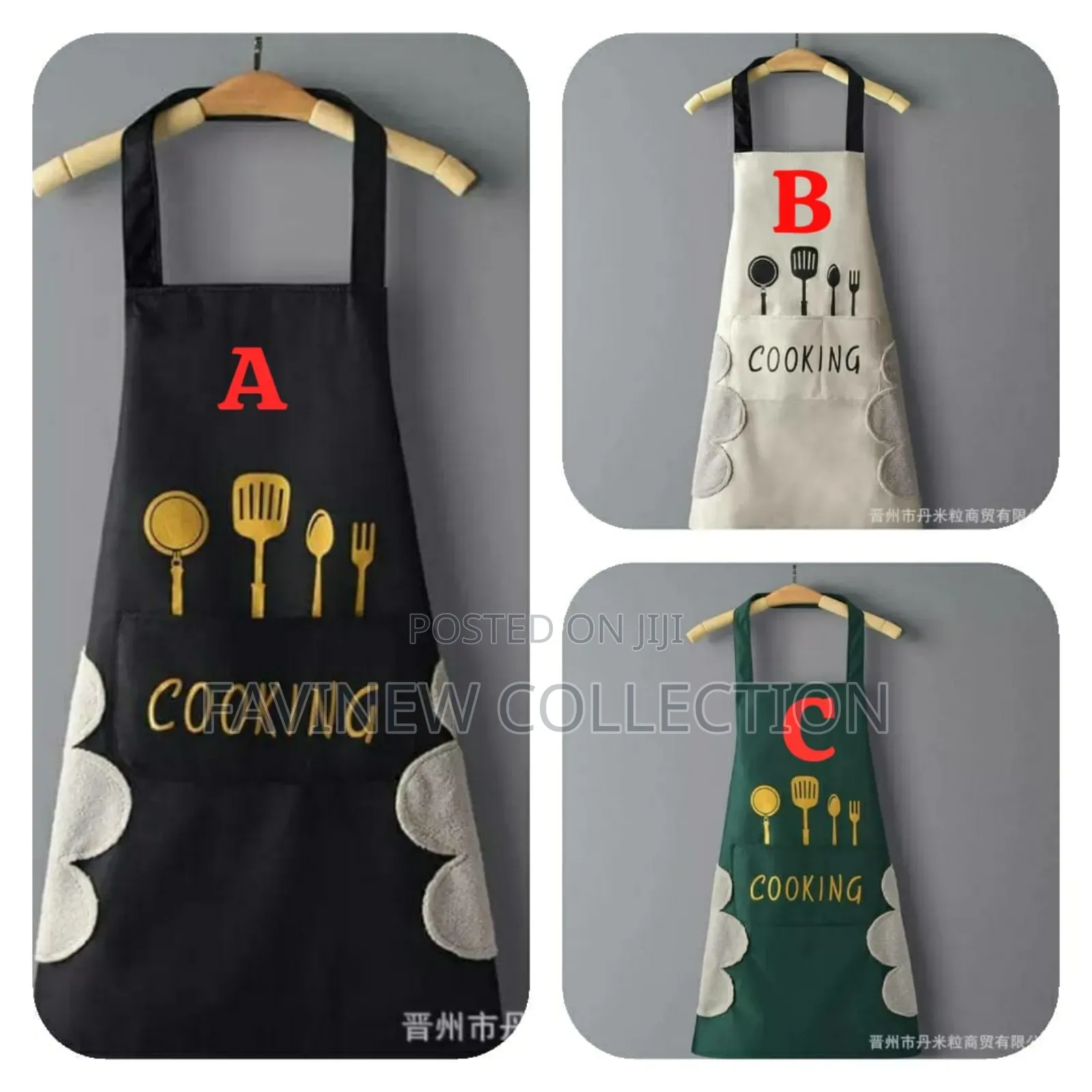 Waterproof Adults Kitchen Aprons With Side Wipes