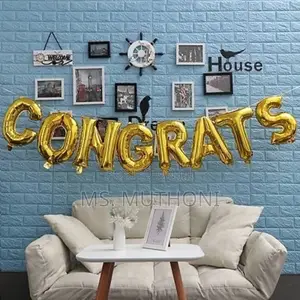 Gold Letter Congrats Banner