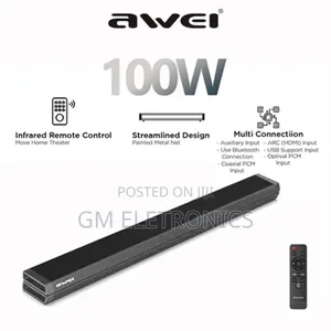 100W Awei Y990 TV Soundbar With Remote Control.(Black)