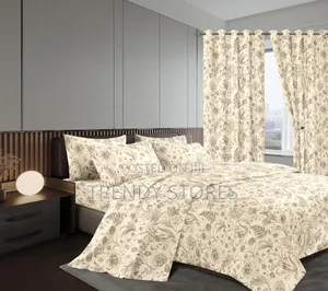 Flowered 7pc Duvet Set With Curtains