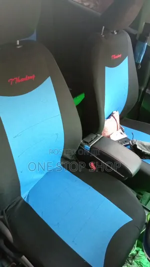 Ractis Fitted With Blue Black Fabric Seat Cover