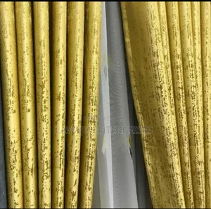 3 Pc Yellow With Golden Patches Curtain