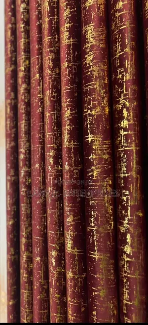 3 Pc Maroon With Golden Patches Curtain