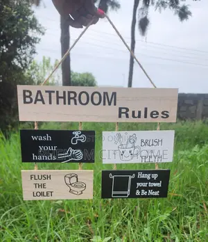 Bathroom Wooden Wall Hanging