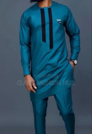 Teal Colour Men Matching Shirt and Trouser