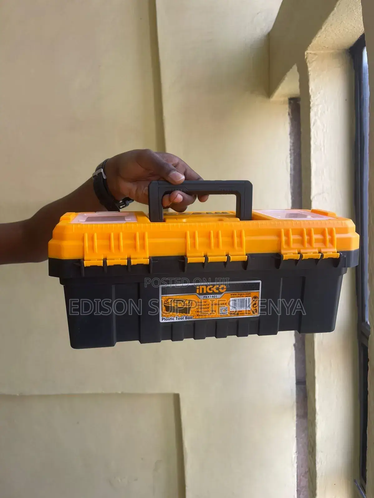 Ingco 14" Plastic Tool Box 14 Inch Toolbox With Tray & Lids