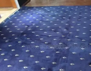 Executive Blue Flowered Wall To Wall Carpets Office Carpets
