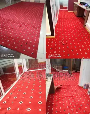Red Office Flooring Carpets Diamond Patterned Office Carpets