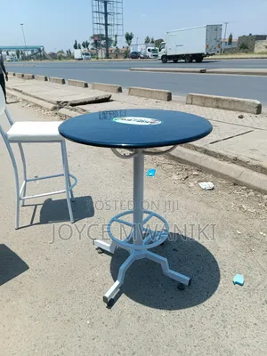 High Bar Table, With Powder Coated Frame 