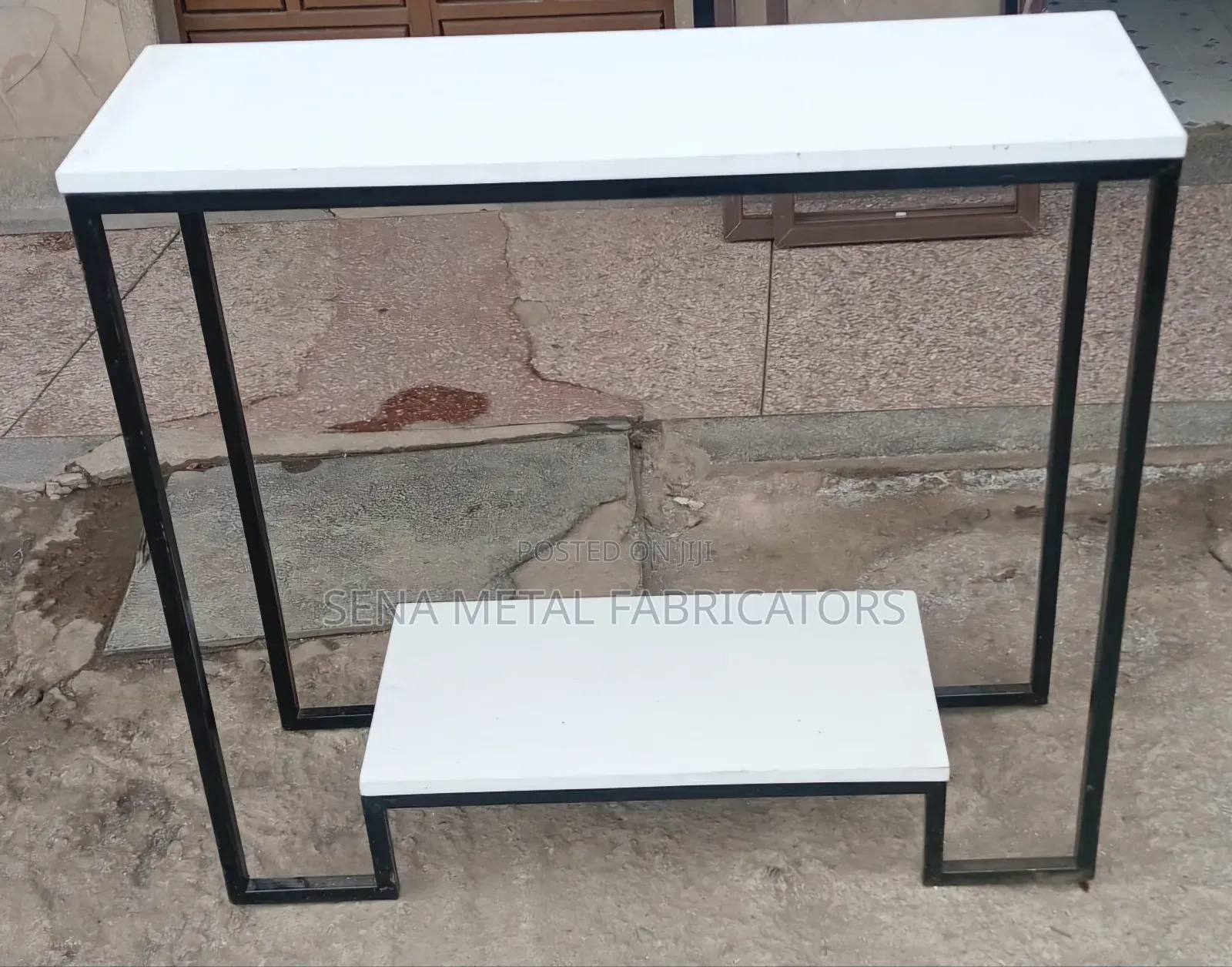 Elegant and Simple Console Table,Black and White.