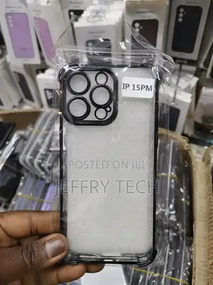 Transparent Silicone Case Cover for iPhone 15 Pro Max-Black
