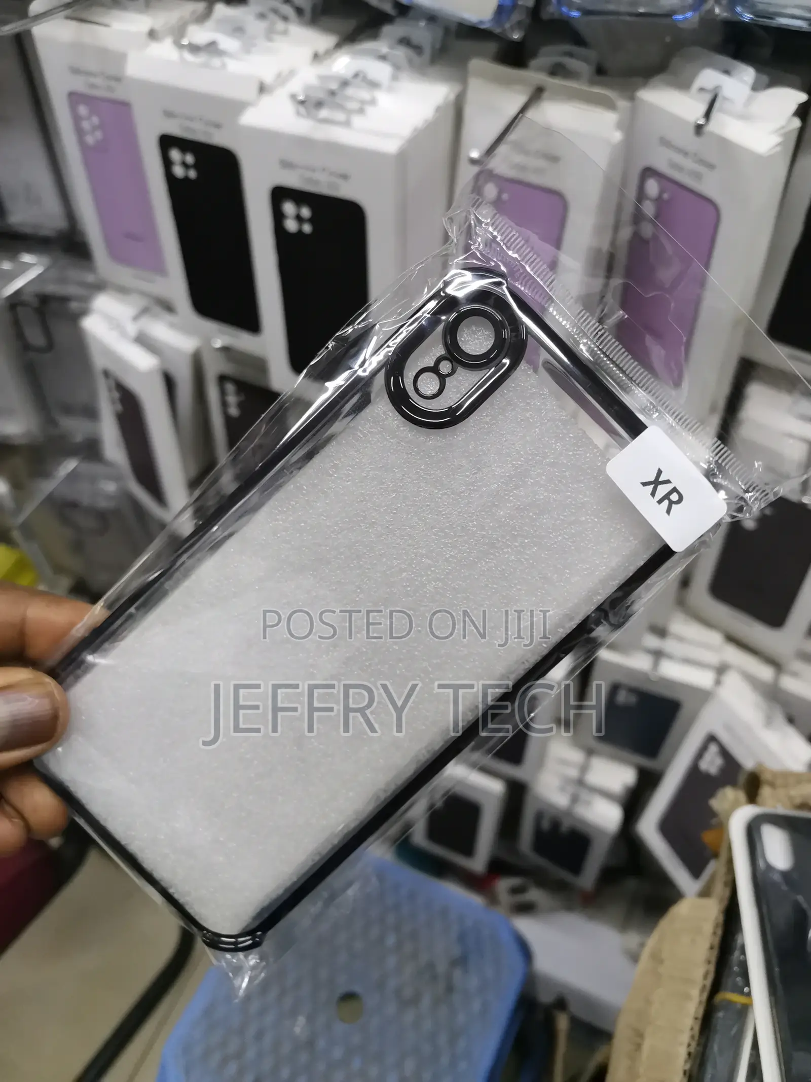 Clear Black Colored Border Case for iPhone XR