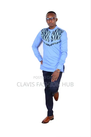 Sky Blue Kitenge Shirt