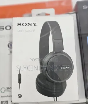 Sony MDR -ZX110AP on -Ear Headphones With Microphone (Black)