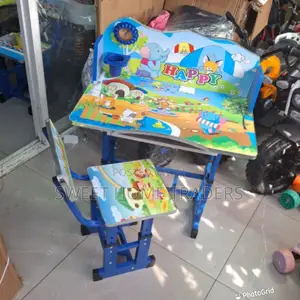 Kids Study Tabe With Chair Adjustable