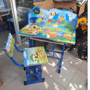 *Kids Study Tabe With Chair Adjustable *