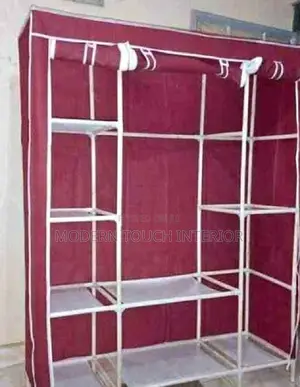 3 Column Portable Wooden Wardrobe