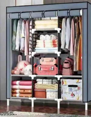 Grey Wooden Portable Wardrobe