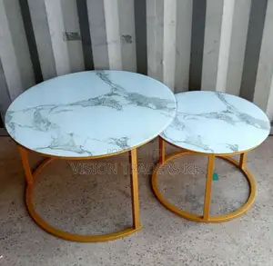 Glass Marble Nesting Table 2pcs. Glass Nesting Table