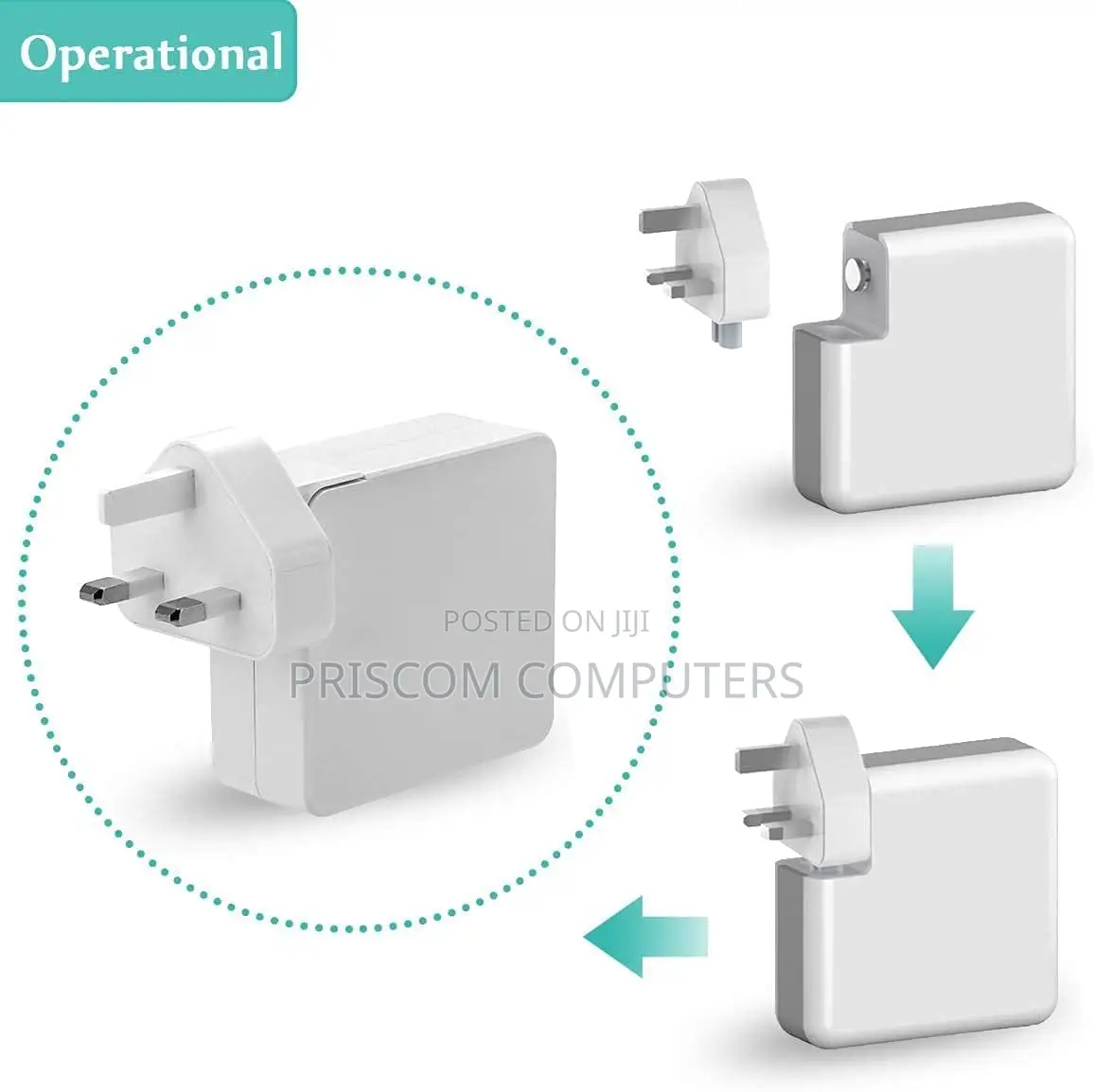 3 Pin UK Plug Adapter for Macbook Pro, Macbook Air,Mac Ibook