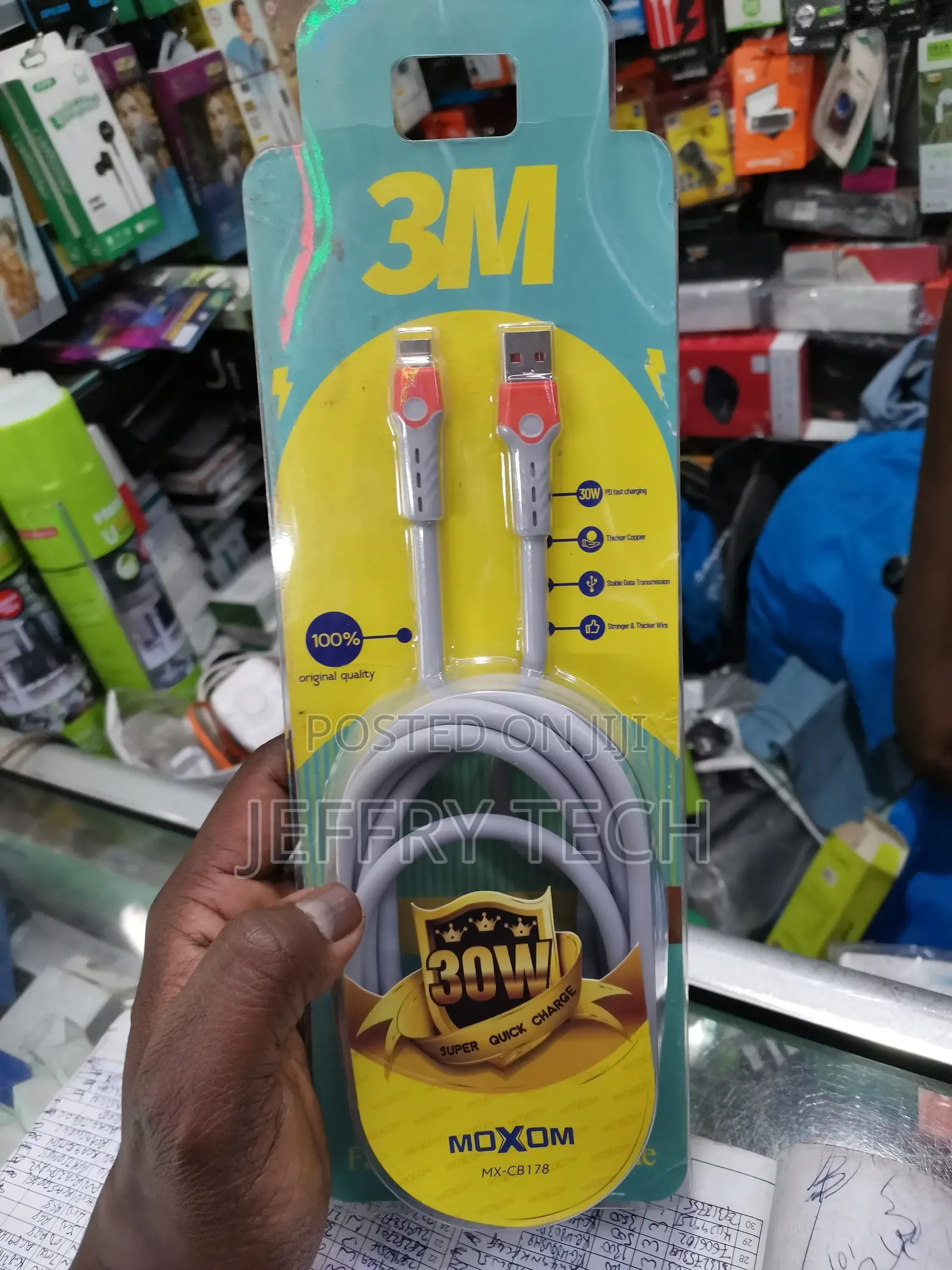 MOXOM 30W Thick Cable 3M Fast Charging Wire