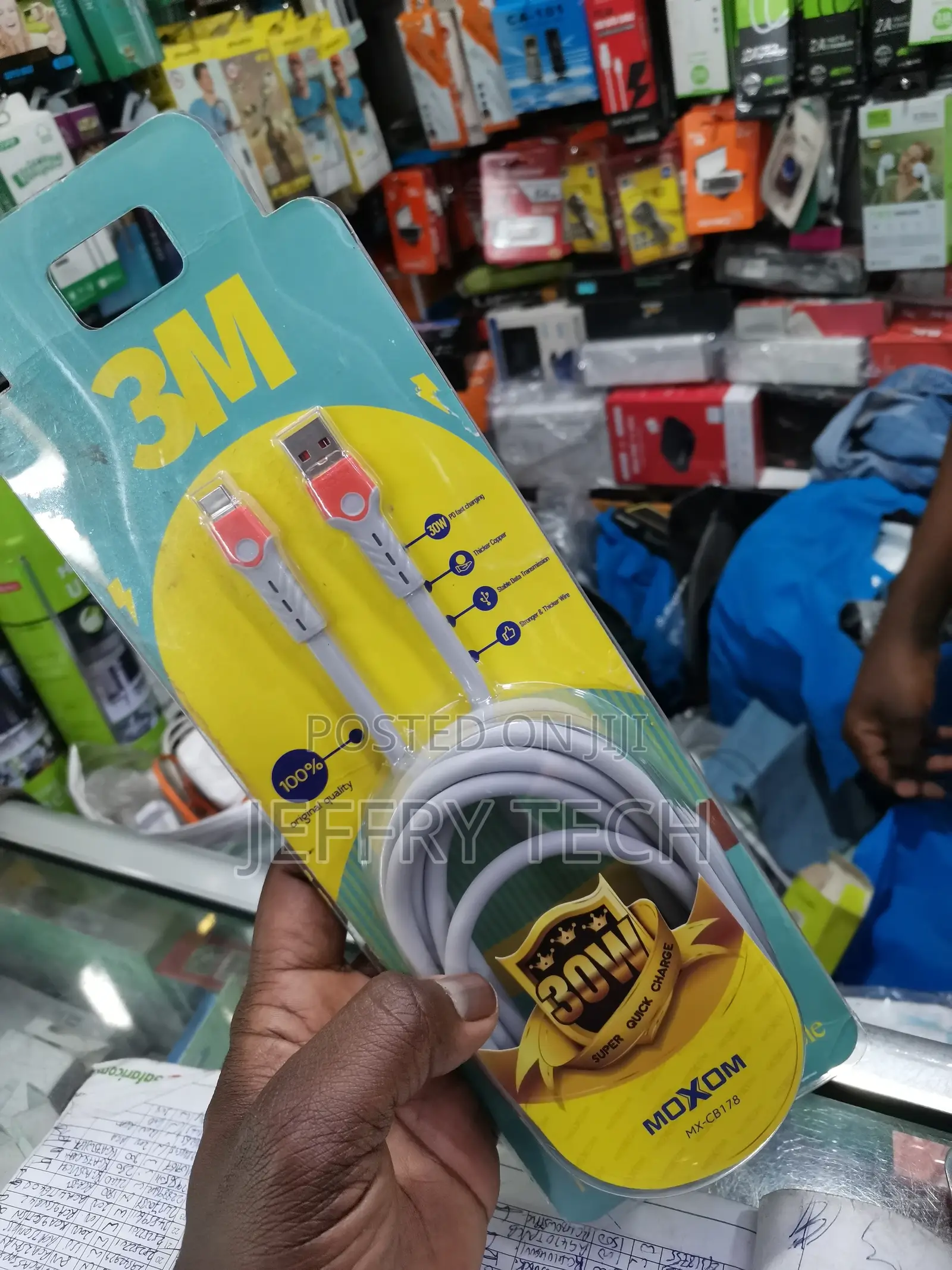 MOXOM 30W Thick Cable 3M Fast Charging Wire