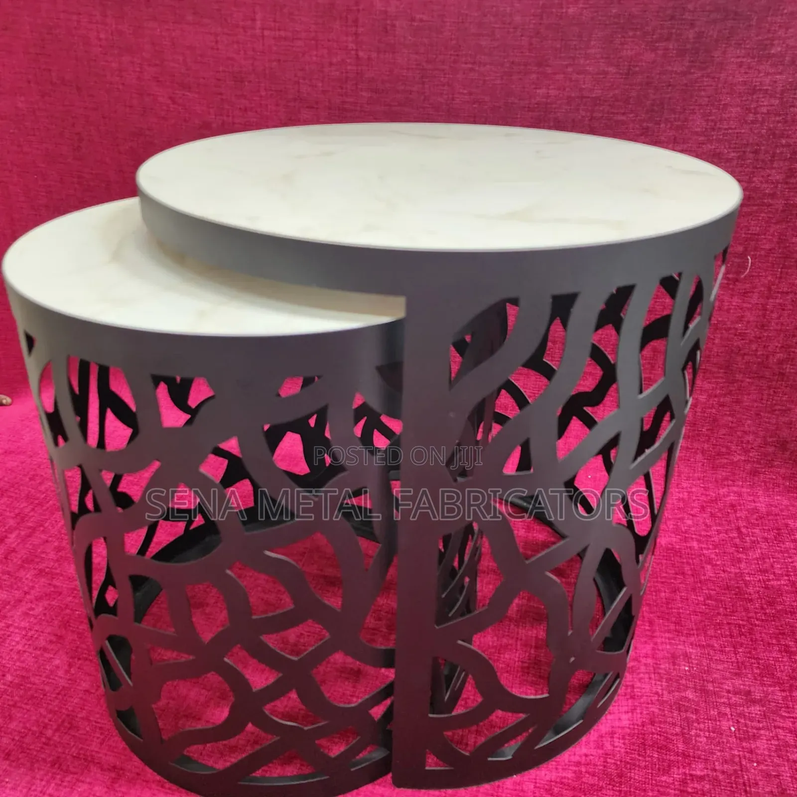Unique Nesting Stools With Black Powder-Coating Finish.